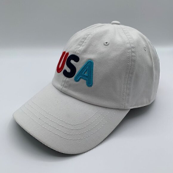 USA State of Mine Mens White Relaxed Fit Adjustable Strapback Hat - Picture 1 of 6